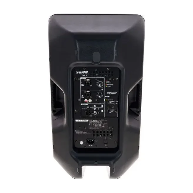 Panel trasero con amplificador y controles del monitor de escenario Yamaha de 12 pulgadas