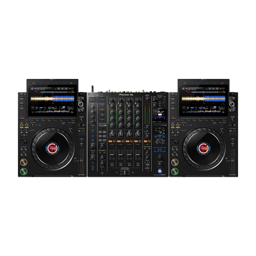 Alquiler de cabina DJ profesional con 2 CDJ-3000X y DJM-A9 en Madrid