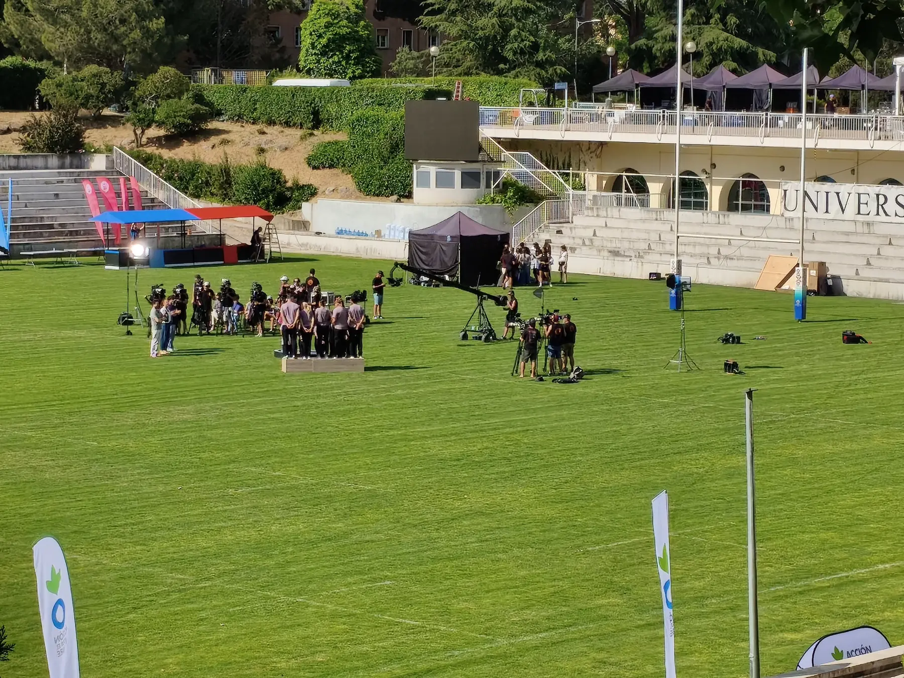 El campo de las instalaciones deportivas de la Universidad Complutense durante la jornada