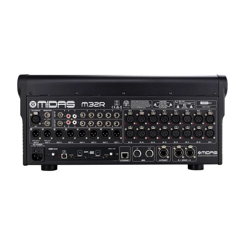 Panel trasero de conexiones de la mesa digital MIDAS M32R