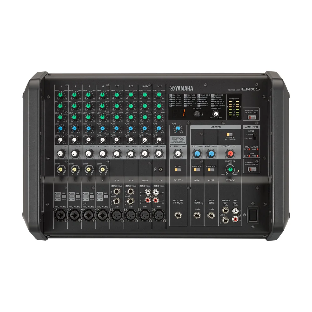 Alquiler de mesa de mezclas amplificada Yamaha EMX5 en Madrid