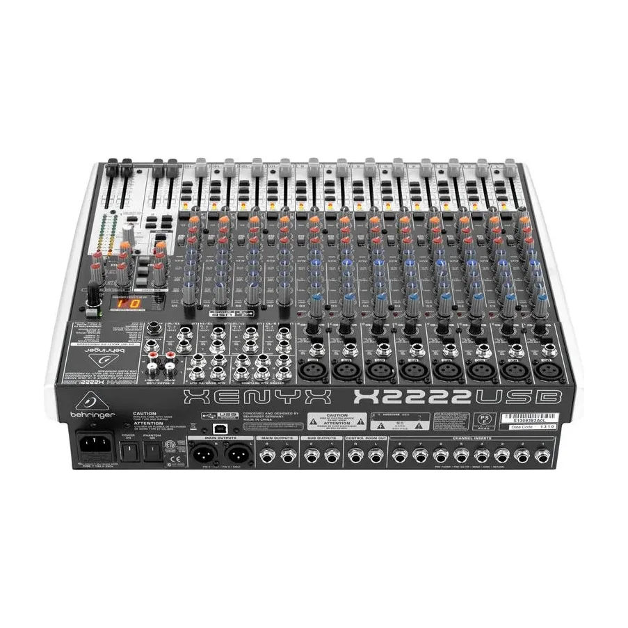 Panel trasero de conexiones del mezclador Behringer Xenyx X2222USB