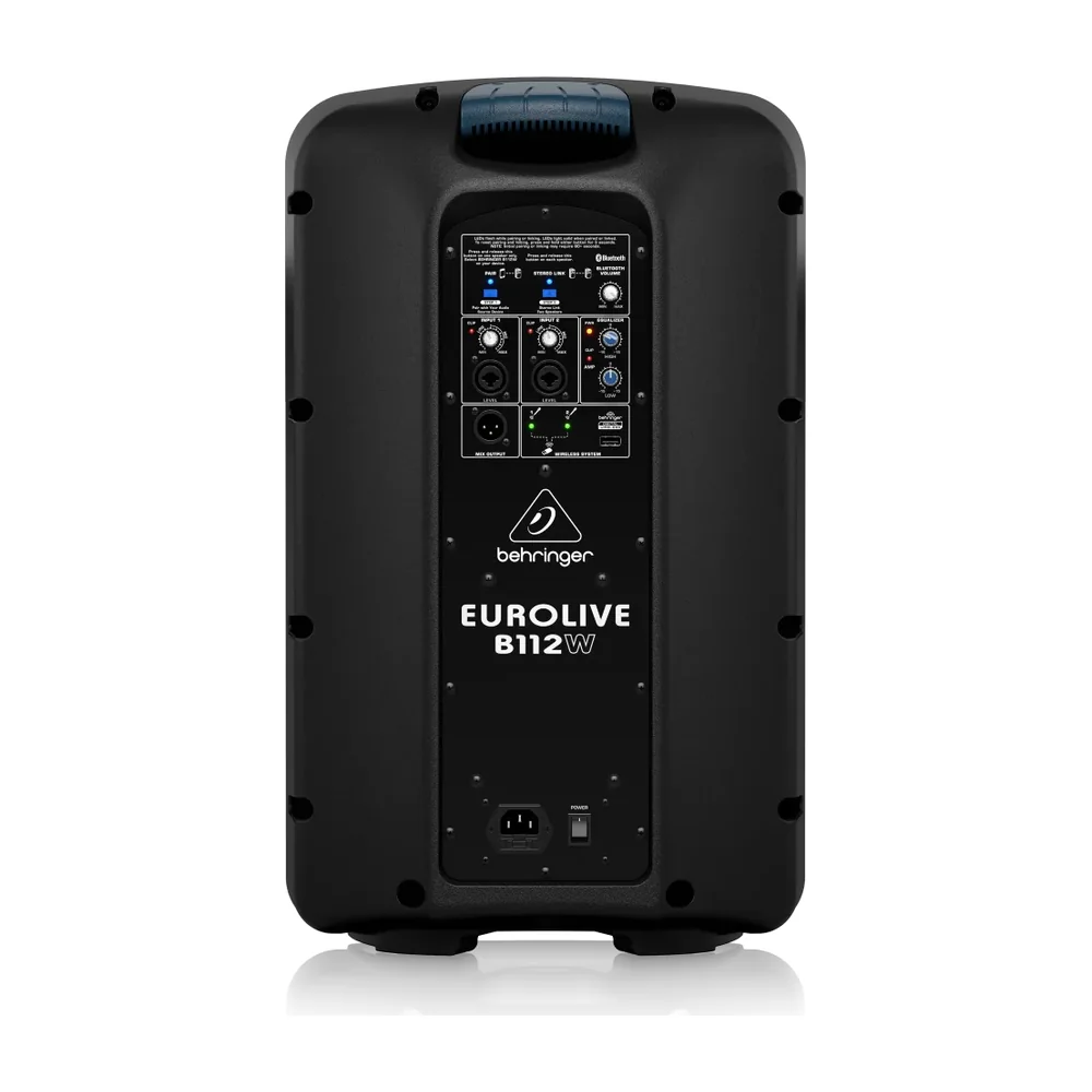 Panel trasero de conexiones del altavoz Behringer B112W